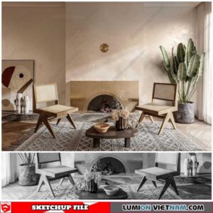 Living room - Sketchup Interior Scene