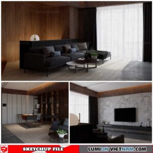 Living room - Sketchup Interior Scene By