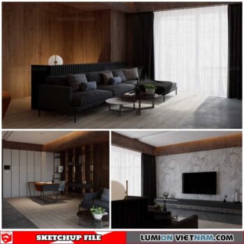 Living room - Sketchup Interior Scene By