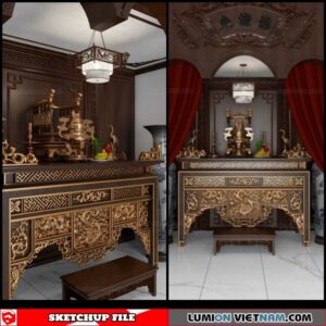 Altar Room - Sketchup Interior Scene By Cu Been