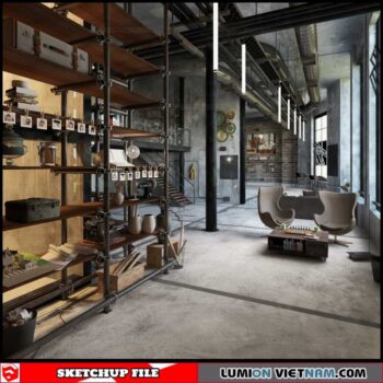 Living room - Sketchup Interior Scene By Nguyen But