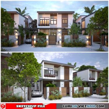 House - Sketchup Exterior Scene By Nguyen Bao Huyen
