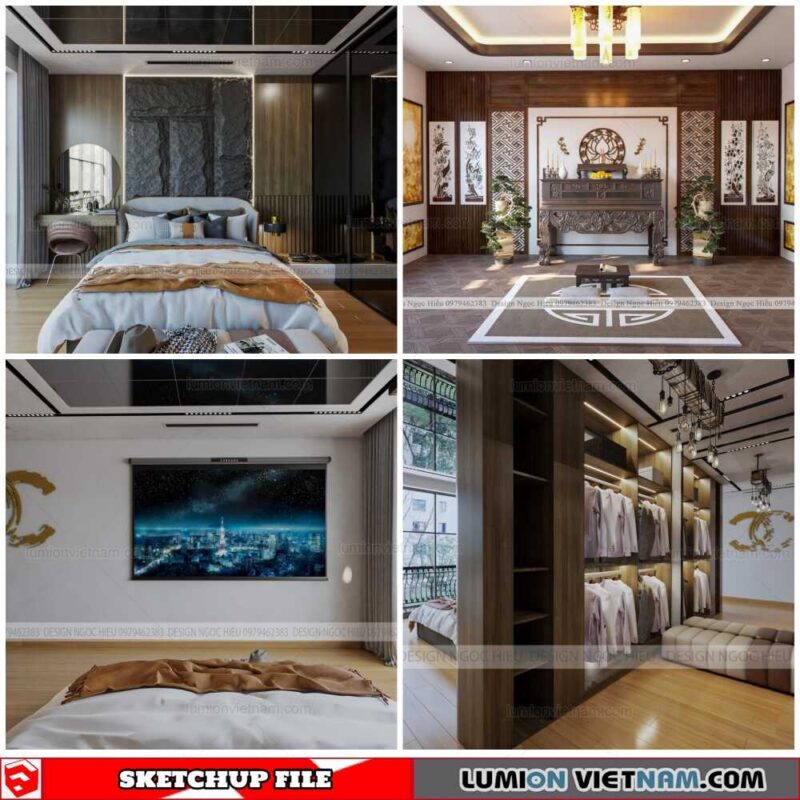 Bedroom - Sketchup Interior Scene By Ngoc Hieu
