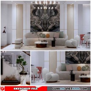 Living room - Sketchup Interior Scene By Le Nguyen Van Thuyen