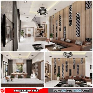 Living room - Sketchup Interior Scene By Man Vinh