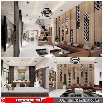 Living room - Sketchup Interior Scene By Man Vinh