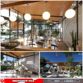 Coffee Shop - Sketchup Interior Scene By Hien Le