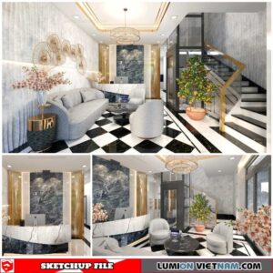 Living room - Sketchup Interior Scene By Nguyen Bao Huyen