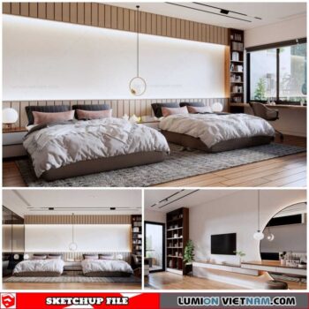 Bedroom - Sketchup Interior Scene By Gi Trap