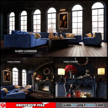 Living room - Sketchup Interior Scene By Nguyen Dinh Quoc