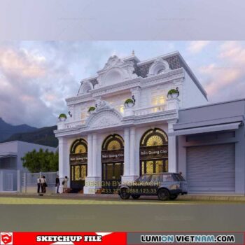 Villa - Sketchup Exterior Scene By Tori Kachi