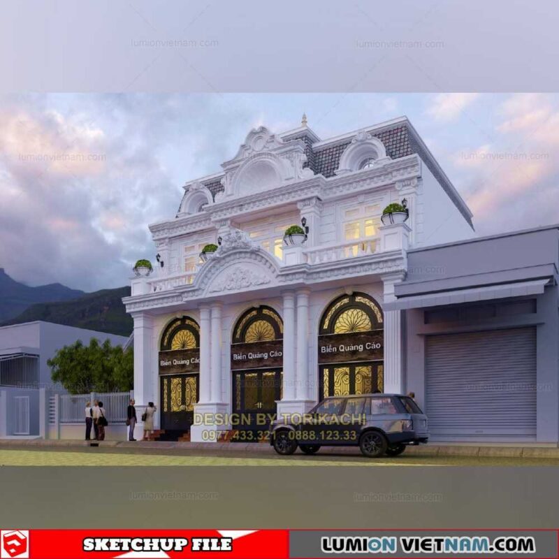 Villa - Sketchup Exterior Scene By Tori Kachi