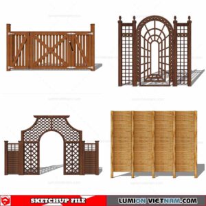Wood Fence - Sketchup Models By Cuong Covua