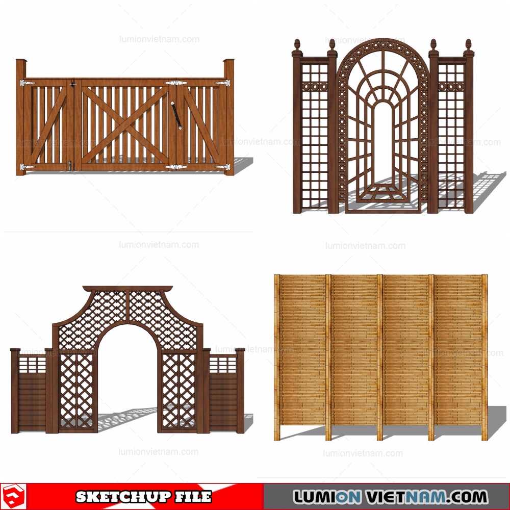 211121-Wood-Fence-(1)-Sketchup-Models