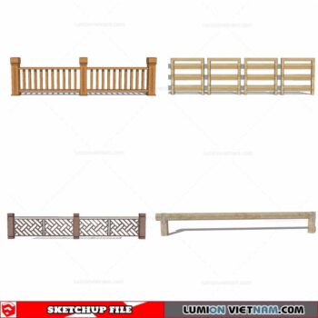 Wood Fence - Sketchup Models By Cuong Covua