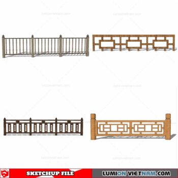 Wood Fence - Sketchup Models By Cuong Covua