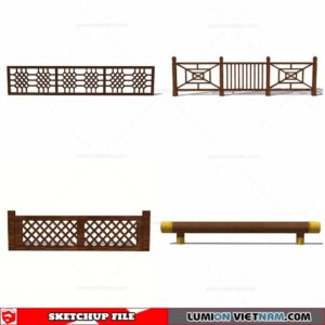 Wood Fence - Sketchup Models By Cuong Covua