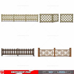 Wood Fence - Sketchup Models By Cuong Covua