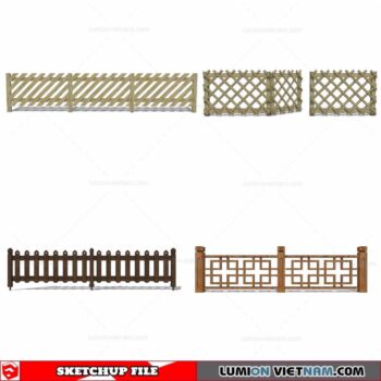 Wood Fence - Sketchup Models By Cuong Covua