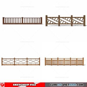 Wood Fence - Sketchup Models By Cuong Covua
