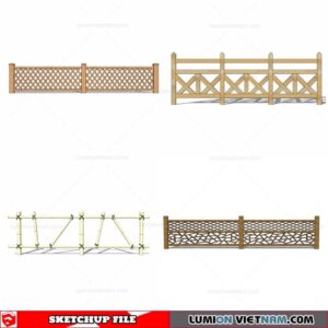 Wood Fence - Sketchup Models By Cuong Covua