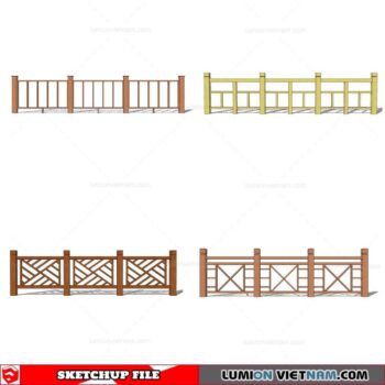 Wood Fence - Sketchup Models By Cuong Covua