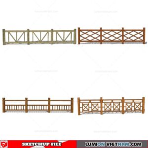 Wood Fence - Sketchup Models By Cuong Covua