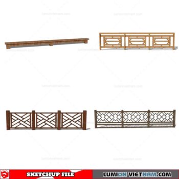 Wood Fence - Sketchup Models By Cuong Covua