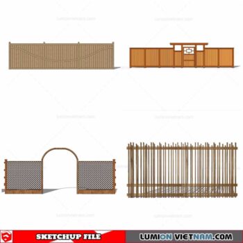 Wood Fence - Sketchup Models By Cuong Covua