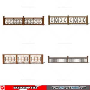 Wood Fence - Sketchup Models By Cuong Covua