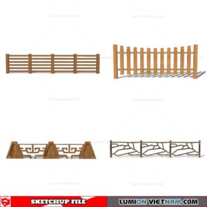 Wood Fence - Sketchup Models By Cuong Covua