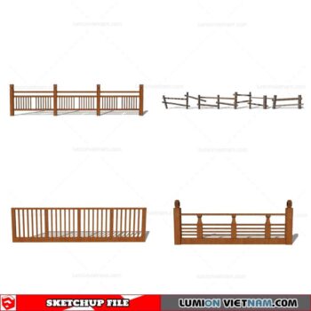 Wood Fence - Sketchup Models By Cuong Covua