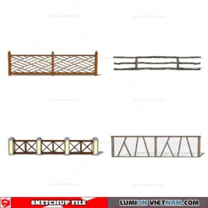 Wood Fence - Sketchup Models By Cuong Covua