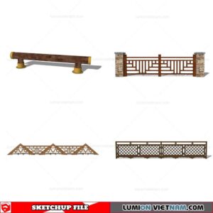 Wood Fence - Sketchup Models By Cuong Covua