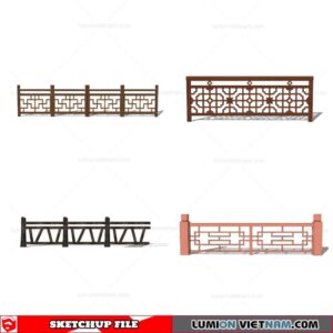 Wood Fence - Sketchup Models By Cuong Covua