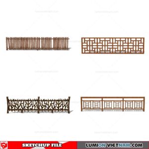 Wood Fence - Sketchup Models By Cuong Covua