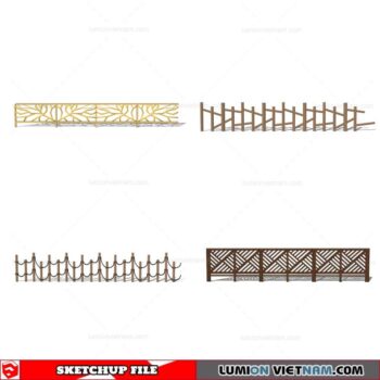 Wood Fence - Sketchup Models By Cuong Covua