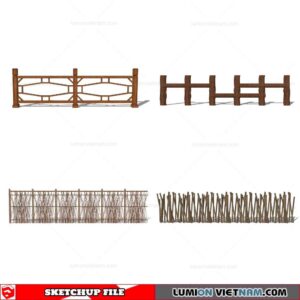 Wood Fence - Sketchup Models By Cuong Covua