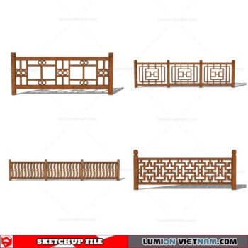 Wood Fence - Sketchup Models By Cuong Covua