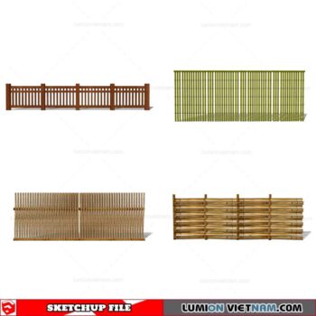 Wood Fence - Sketchup Models By Cuong Covua