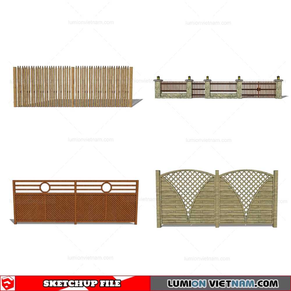 211121-Wood-Fence-(33)-Sketchup-Models