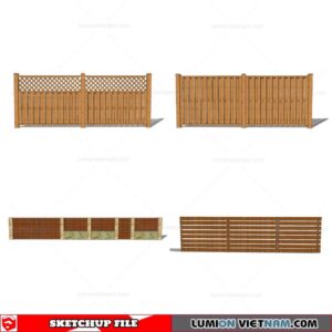 Wood Fence - Sketchup Models By Cuong Covua