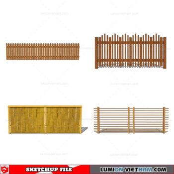 Wood Fence - Sketchup Models By Cuong Covua