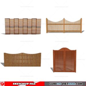 Wood Fence - Sketchup Models By Cuong Covua