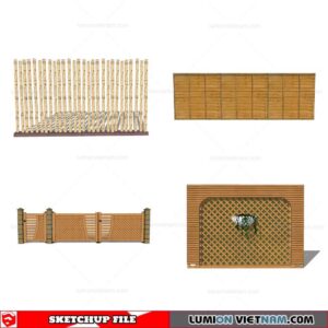 Wood Fence - Sketchup Models By Cuong Covua