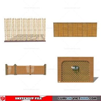 Wood Fence - Sketchup Models By Cuong Covua