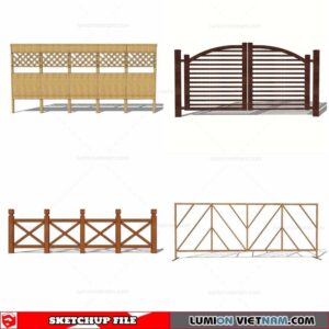 Wood Fence - Sketchup Models By Cuong Covua