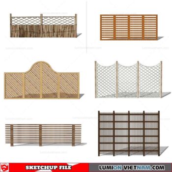 Wood Fence - Sketchup Models By Cuong Covua