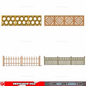 Wood Fence - Sketchup Models By Cuong Covua
