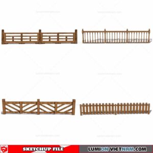Wood Fence - Sketchup Models By Cuong Covua